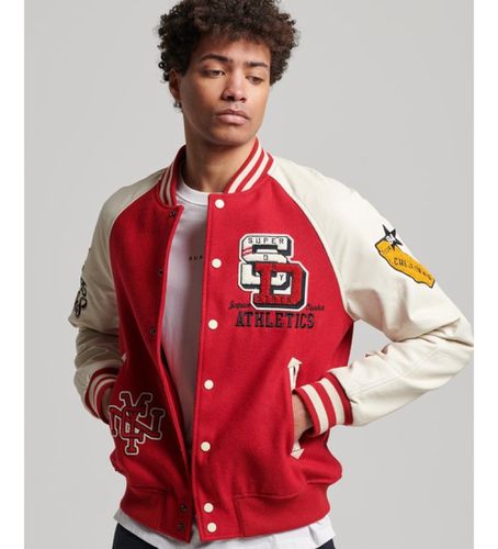 Til mænd. M5011729A College Varsity Badge Bomber Jacket (XL), Casual, Polyester - Superdry - Modalova