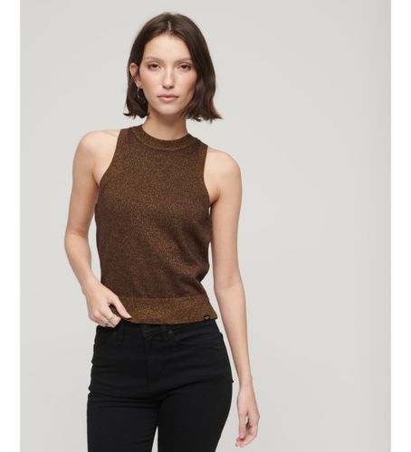 Til kvinder. W6110438A Ærmeløs T-shirt i merinould med rund halsudskæring (XL), Casual, Bomuld, Uden ærmer/stropper - Superdry - Modalova