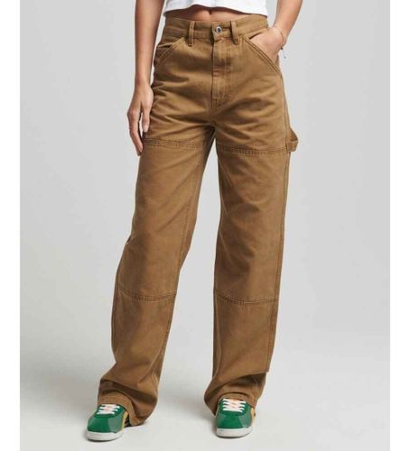 Til kvinder. W7010803A tømrerbukser med brede ben (30/32), Casual, Økologisk bomuld, Bæredygtig - Superdry - Modalova