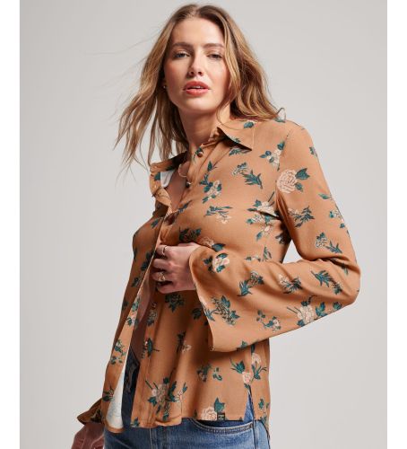 Til kvinder. W4010384A Studios skjorte fra halvfjerdserne (XS), Casual, Viscose, Lange ærmer - Superdry - Modalova