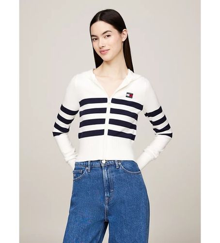 Til kvinder. DW0DW18524 Slim fit hættetrøje med hætte og patch (XS), Casual, Bomuld - Tommy Jeans - Modalova