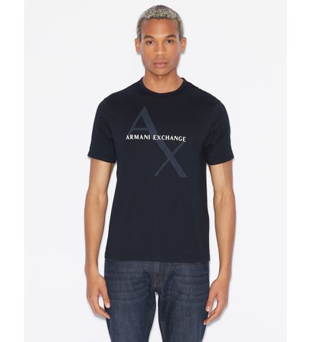 Til mænd. 8NZT76Z8H4Z1510 Navy strikket T-shirt (L), Casual, Bomuld, Korte ærmer - Armani Exchange - Modalova