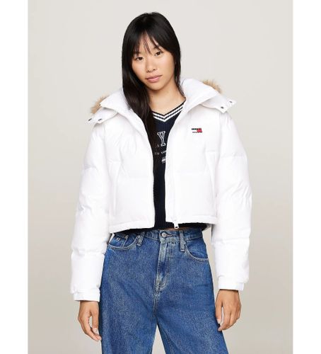 Til kvinder. DW0DW19687 Quiltet Alaska-jakke med , beskåret pasform (L), Casual, Genanvendt polister, Bæredygtig - Tommy Jeans - Modalova