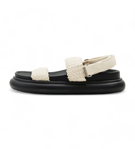 Til kvinder. 24SSSO01 hæklede plateausandaler med stropper (37), Stof, Fast, Velcro, Casual - Desigual - Modalova