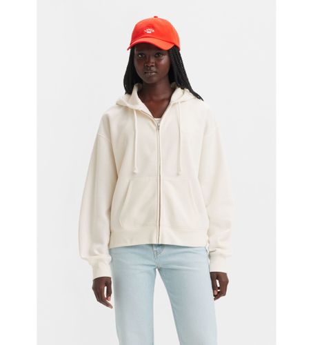 Til kvinder. A5945-0015 Hverdagshættetrøje i offwhite med lynlås (L), , Casual, Bomuld - Levi's - Modalova