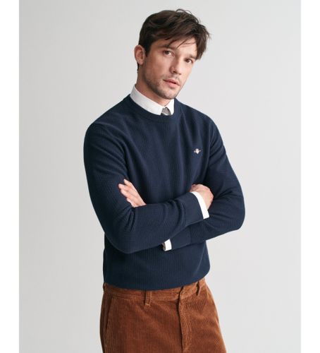 Til mænd. 8030210 Crewneck-pullover i bomuld med mikrotekstur (M), Casual - Gant - Modalova