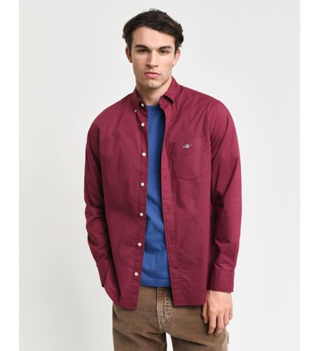 Til mænd. 3000100 Regular Fit Poplin-skjorte bordeaux (XXL), Casual, Bomuld, Lange ærmer - Gant - Modalova