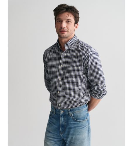 Til mænd. 3240193 Regular Fit Lightweight Twill Vichy Plaid Regular Fit skjorte navy (L), Casual, Bomuld, Lange ærmer - Gant - Modalova