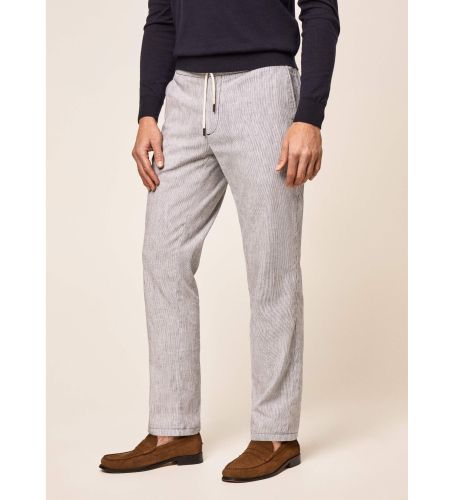 Til mænd. HM212432 Mini Stripe Chino Trousers (34/32), Casual, Bomuld - Hackett London - Modalova