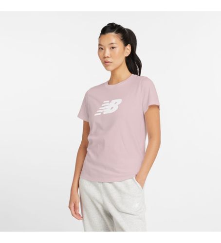 Til kvinder. WT43582 T-shirt med logo, (L), Casual, Bomuld, Korte ærmer - New Balance - Modalova