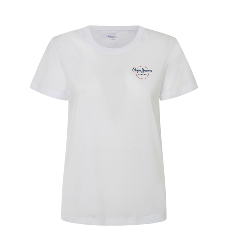 Til kvinder. PL505967 Gabriela T-shirt (XS), Casual, Korte ærmer, Økologisk bomuld, Bæredygtig - Pepe Jeans - Modalova