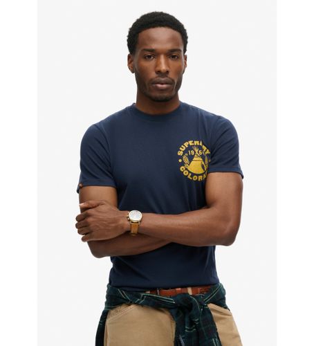 Til mænd. M1011989A T-shirt med Outdoor-grafik i navy (M), Casual, Bomuld, Korte ærmer, Bæredygtig, , Genbrugsbomuld - Superdry - Modalova