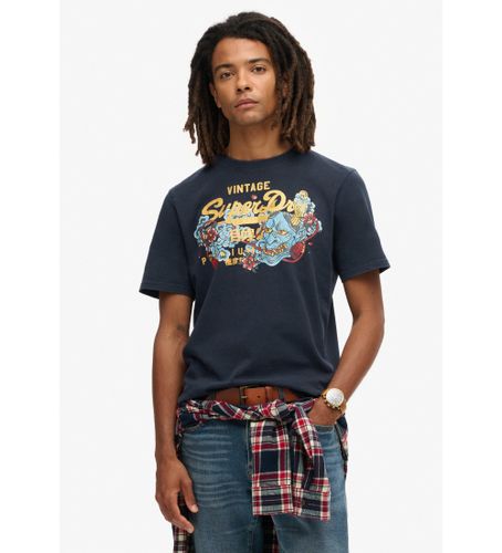 Til mænd. M1011990A Tokyo Vl Graphic T-shirt navy (XXL), Casual, Bomuld, Korte ærmer - Superdry - Modalova