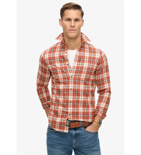 Til mænd. M4010737A vintage ternet skjorte i økologisk bomuld (S), Casual, Lange ærmer, Økologisk bomuld, Bæredygtig - Superdry - Modalova