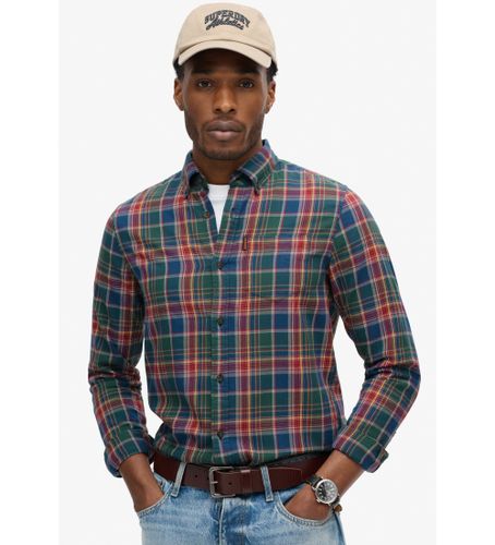 Til mænd. M4010737A vintage-ternet skjorte i økologisk bomuld (XXL), Casual, Lange ærmer, Økologisk bomuld, Bæredygtig - Superdry - Modalova