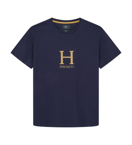 Til mænd. HM500844 Heritage H navy T-shirt (L), Casual, Bomuld, Korte ærmer - Hackett London - Modalova