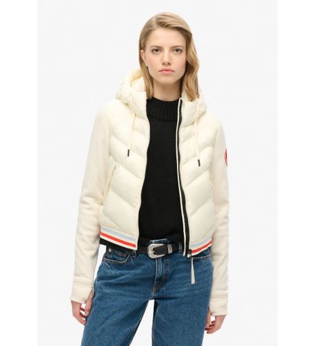 Til kvinder. W5011727A Storm Fuji Hybrid bomberjakke med hætte (L), Casual, Nylon, Bæredygtig - Superdry - Modalova