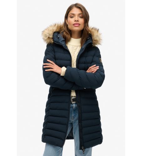 Til kvinder. W5011789A Fuji Coat Medium navy (S), Casual, Genanvendt polister, Bæredygtig - Superdry - Modalova