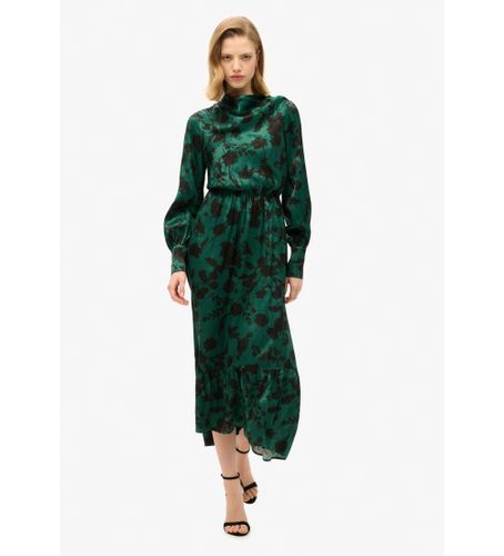 Til kvinder. W8011790A Lang jacquardkjole med turn-down-krave (M), Casual, Viscose, Lange ærmer - Superdry - Modalova