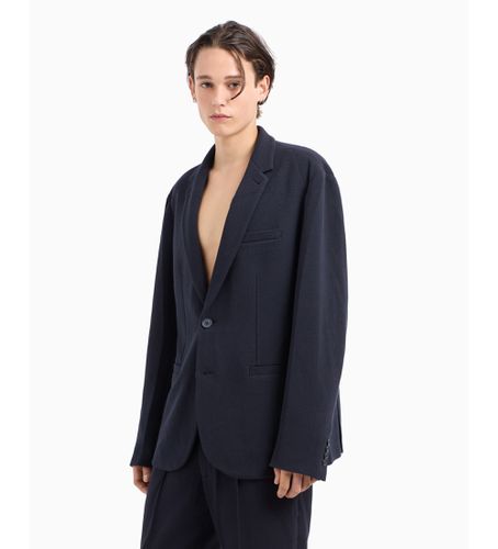 Til mænd. 8NZG43ZNUAZ1583 Navy pique blazer (34), Casual, Polyester, Blå - Armani Exchange - Modalova