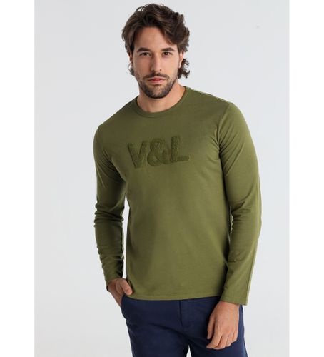 Til mænd. 650167078 Chenille T-shirt (S), Casual, Bomuld, Lange ærmer - Victorio & Lucchino, V&L - Modalova