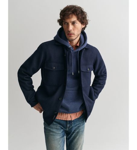 Til mænd. 3240222 Navy overshirt i uldblanding (M), Casual, Polyester, Lange ærmer - Gant - Modalova