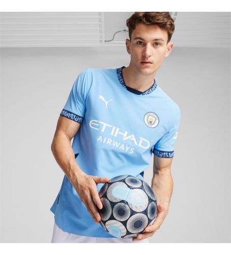 Til mænd. 77505001 MCFC Home Authentic T-shirt (S), Casual, Sport, Multisport, Genanvendt polister, Bæredygtig - Puma - Modalova