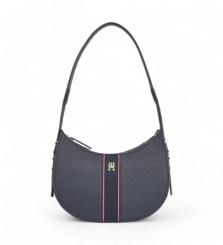 Til kvinder. AW0AW16899 Hobo-taske med navyfarvet kornfinish (OSFA), Casual, Polyuretan - Tommy Hilfiger - Modalova