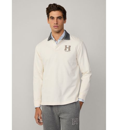 Til mænd. HM570841 Polo Rugby H off-white (S), , Casual, Bomuld, Lange ærmer - Hackett London - Modalova