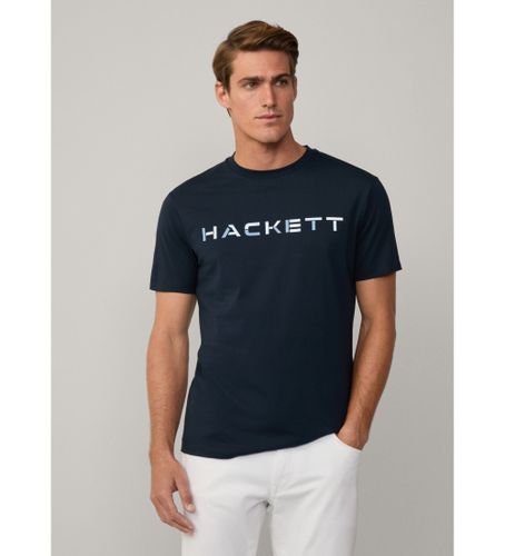 Til mænd. HM500870 T-shirt med logo i navy (M), Casual, Bomuld, Korte ærmer - Hackett London - Modalova
