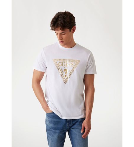 Til mænd. M5RI49K9RM1 T-shirt Chain Tri Logo (L), Casual, Bomuld, Korte ærmer - Guess - Modalova