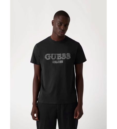 Til mænd. M5RI23K8FQ4 T-shirt med broderet logo (S), Casual, Bomuld, Korte ærmer - Guess - Modalova