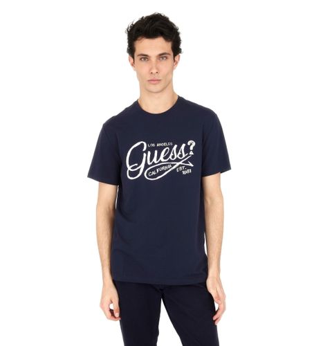 Til mænd. M5RI17J1314 Logo T-shirt navy (S), Casual, Bomuld, Korte ærmer - Guess - Modalova