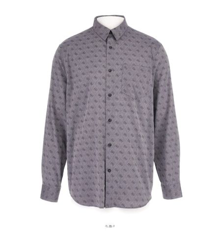 Til mænd. M5GH65WFXX1 Skjorte 4g navy (S), Casual, Bomuld, Lange ærmer - Guess - Modalova