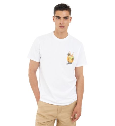 Til mænd. M5GI58KBW41 Pacific Beach Club T-shirt (S), Casual, Bomuld, Korte ærmer - Guess - Modalova