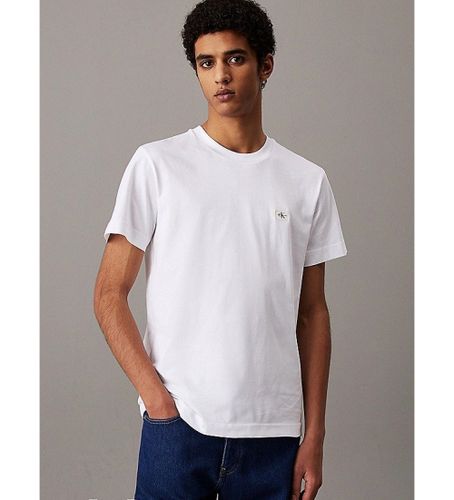 Til mænd. J30J327100 Almindelig T-shirt med vævet etiket (L), Casual, Korte ærmer, Økologisk bomuld, Bæredygtig - Calvin Klein Jeans - Modalova