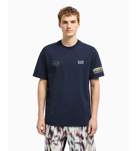 Til mænd. 7M000302_AF12874 T-shirt Series Navy strikket T-shirt (S), Casual, Bomuld, Korte ærmer, Blå - EA7 - Modalova