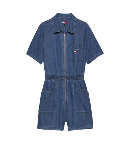 Til kvinder. DW0DW20371 Jumpsuit i denim (L), Casual, Korte ærmer, Økologisk bomuld, Bæredygtig - Tommy Jeans - Modalova