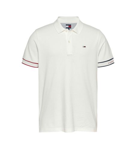 Til mænd. DM0DM21306 Polo Slim Flag Cuff (L), Casual, Korte ærmer, Økologisk bomuld, Bæredygtig - Tommy Jeans - Modalova