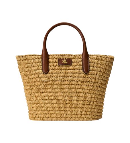 Til kvinder. 431962120001 Mellemstor Brie håndtaske i vævet strå (OSFA), Casual, Halm - Lauren Ralph Lauren - Modalova