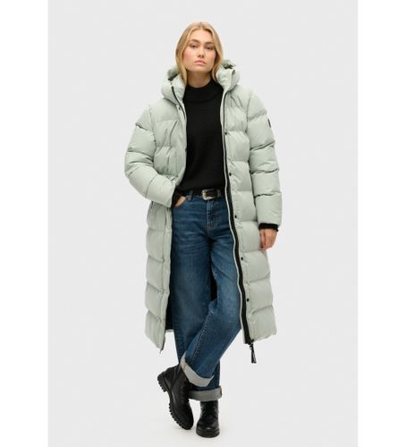 Til kvinder. W5011738A Lang quiltet jakke i mikrofiber (L), Casual, Genanvendt polister, Bæredygtig - Superdry - Modalova