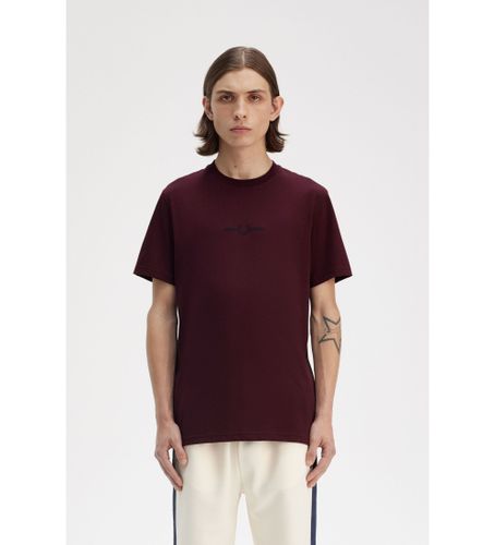 Til mænd. M4580 T-shirt M4580 rødbrun (L), Casual, Bomuld, Korte ærmer - Fred Perry - Modalova