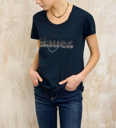 Til kvinder. 25SBLDH02372 Graham navy t-shirt (S), Casual, Bomuld, Korte ærmer, Blå - Blauer - Modalova