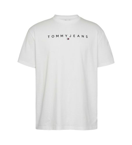 Til mænd. DM0DM20744 Reg Linear Logo T-shirt (L), Casual, Bomuld, Korte ærmer - Tommy Jeans - Modalova