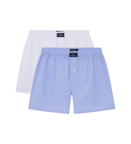 Til mænd. HMU10689 Pakke med 2 Glen hvide, boxershorts (S), Afslappet, Bomuld - Hackett London - Modalova