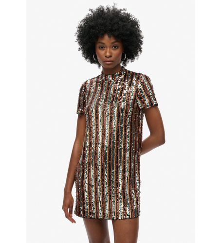 Til kvinder. W8011770A T-shirt-minikjole med guldpailletter (S), , Party, Polyester - Superdry - Modalova