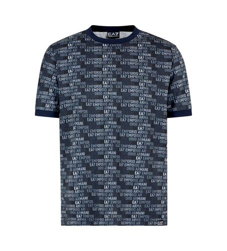 Til mænd. 7M000208_AF12874 T-shirt med rund hals i bomuldsjersey med monogramprint fra Logo-serien (3XL), Casual, Sport, Multisport - EA7 - Modalova
