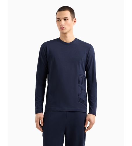 Til mænd. 7M000150_AF14772 Langærmet T-shirt i økologisk bomuldsjersey fra Logo navy-serien (3XL), Casual, Lange ærmer - EA7 - Modalova