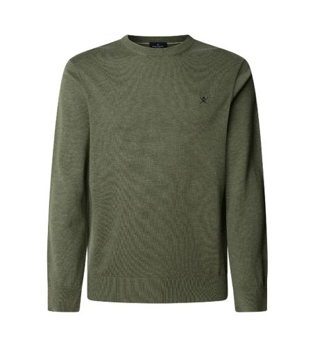 Til mænd. HM703312 Jumper i grønt bomulds- og silkestof (M), Casual - Hackett London - Modalova