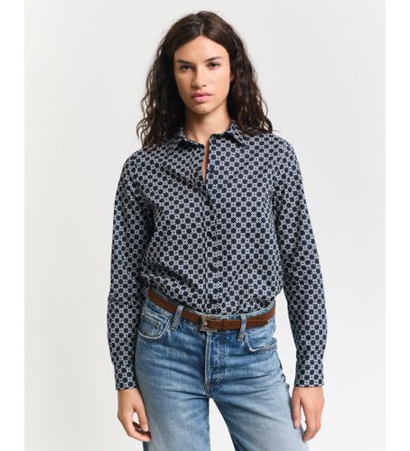 Til kvinder. 4300435 Regular Fit bomulds-chiffonskjorte med geometrisk navy-print (34), Casual, Lange ærmer - Gant - Modalova